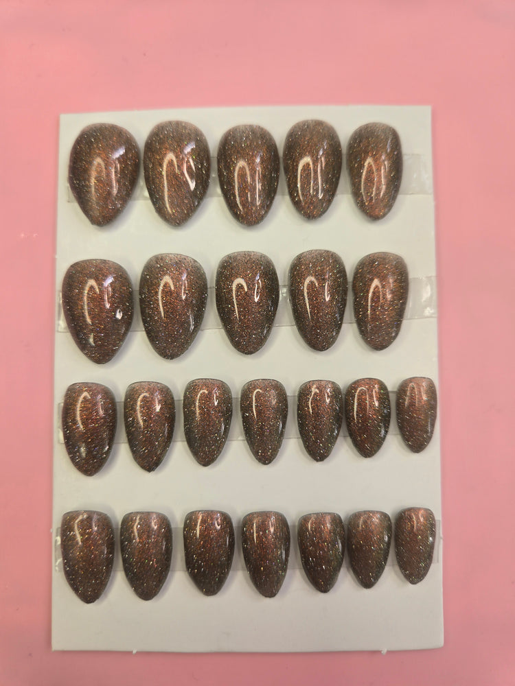 Reflective Gel Press On Nails 24pcs Set - Nail Art Kit