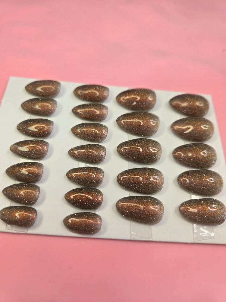 Reflective Gel Press On Nails 24pcs Set - Nail Art Kit