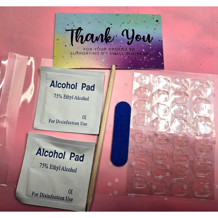 Reflective Gel Press On Nails 24pcs Set - Nail Art Kit