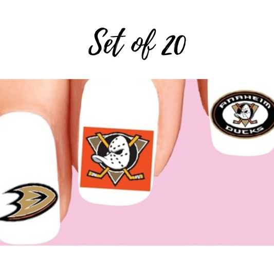 Anaheim Ducks Waterslide Nail Art Hockey Nail Decals & Stickers