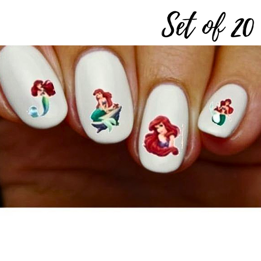 Ariel The Little Mermaid Nail Stickers – Assorted Waterslide Decals for Ultimate Nail Art
