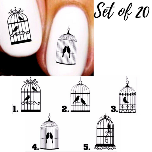 Birdcage Nail Decals - Water Slide Nail Art Stickers for Stunning Manicures