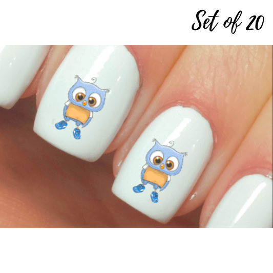 Cute Cartoon Owl - Nail Art Waterslide Decals - Nails Creations