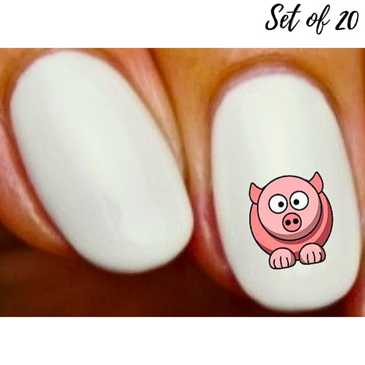 Cute Pig Nail Art Waterslide Decal Stickers for Fun and Creative Manicures
