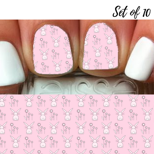 Easter Bunnies Full Nail Art Waterslide Decal Design