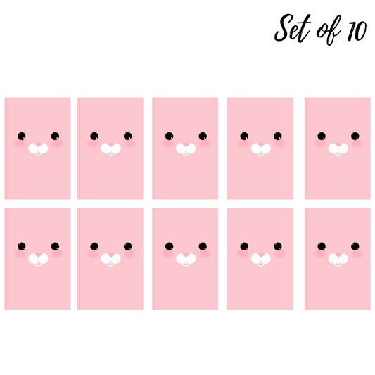 Pink Easter Bunny Nail Decals - Cute Rabbit Face Water Slide Nail Stickers