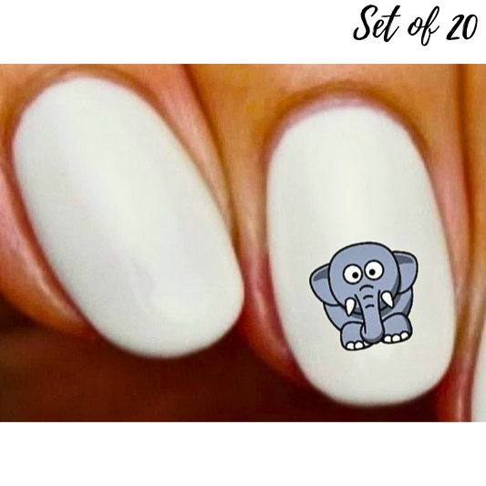 Elephant Nail Decals & Stickers - Water Slide Nail Art for Creative Manicure Designs"