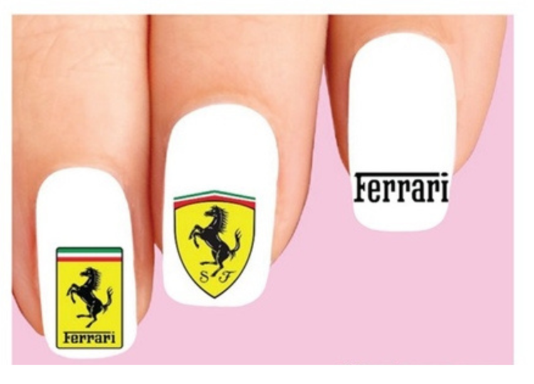 Ferrari Assorted Set Nail Decals Stickers Waterslide Nail Art Design
