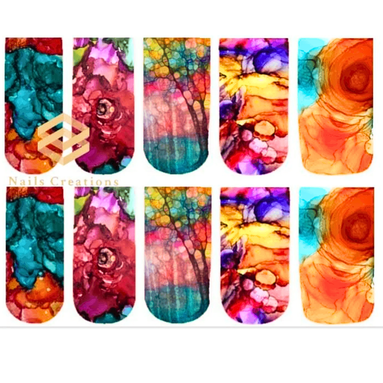 Floral Nail Art Water Slide Decals – Elegant Flower Nail Stickers