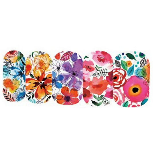 Floral Nail Art Water Slide Decals – Elegant Flower Nail Stickers