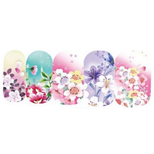 Floral Nail Art Water Slide Decals – Elegant Flower Nail Stickers