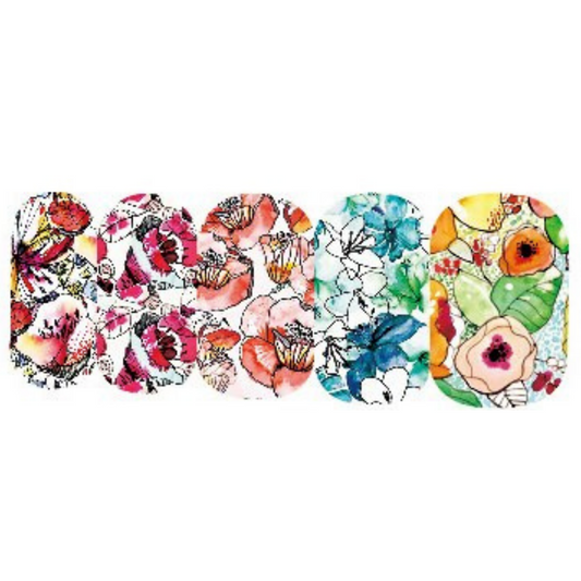 Floral Nail Art Water Slide Decals – Elegant Flower Nail Stickers