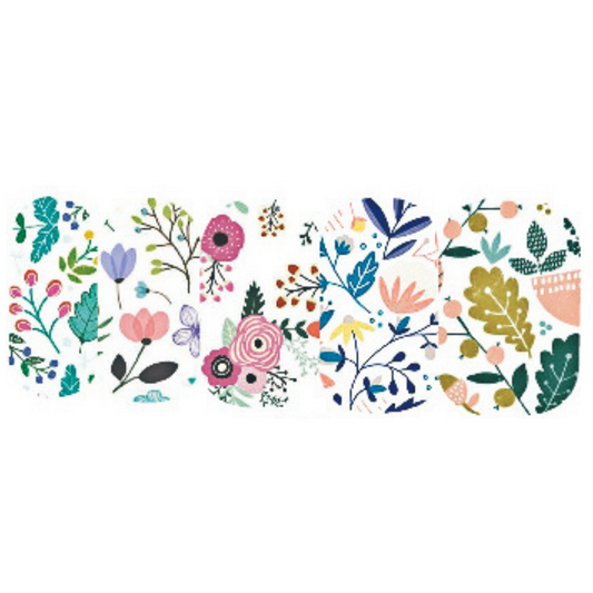 Floral Nail Art Water Slide Decals – Elegant Flower Nail Stickers