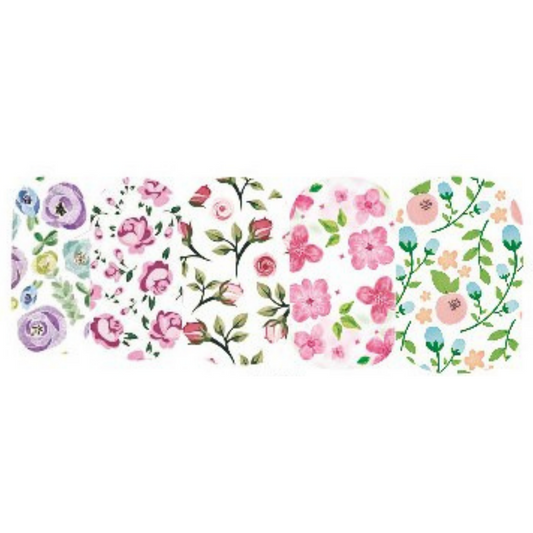 Floral Nail Art Water Slide Decals – Elegant Flower Nail Stickers