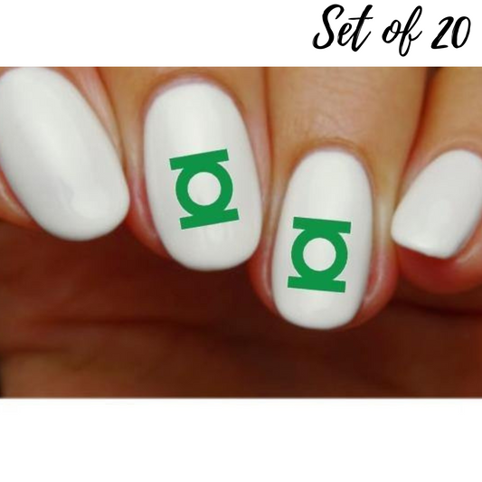 Green Lantern Logo Nail Decals: Water Slide Stickers for Ultimate Nail Art