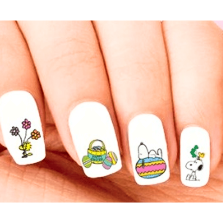 Happy Easter Nail Decals – Snoopy & Woodstock Assorted Water Slide Stickers