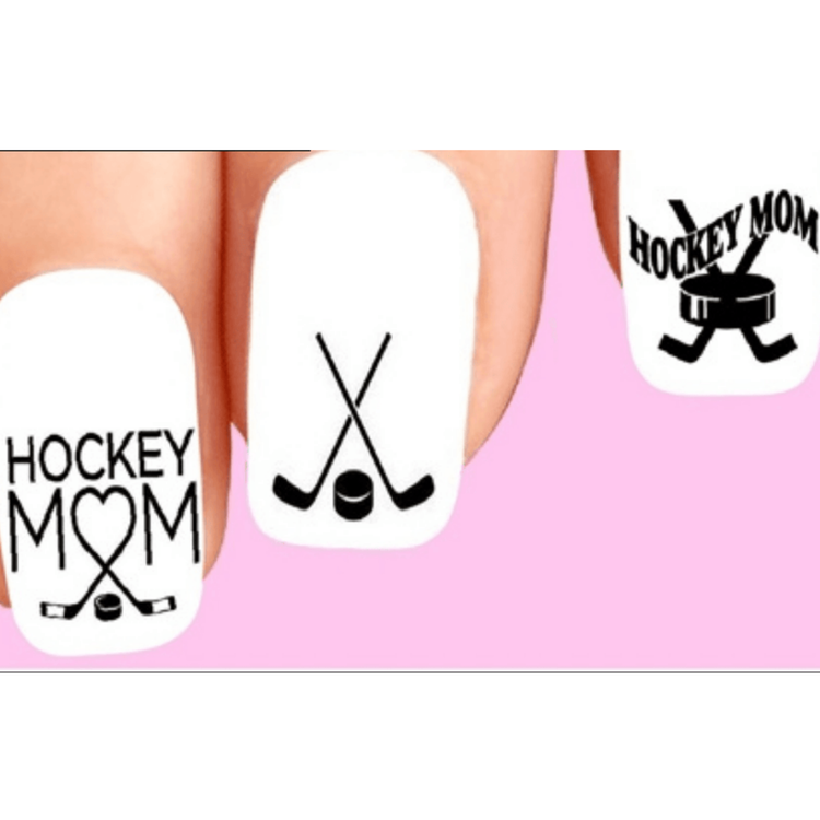 Hockey Mom Nail Decals – Assorted Waterslide Nail Art Stickers | Hockey Nail Designs