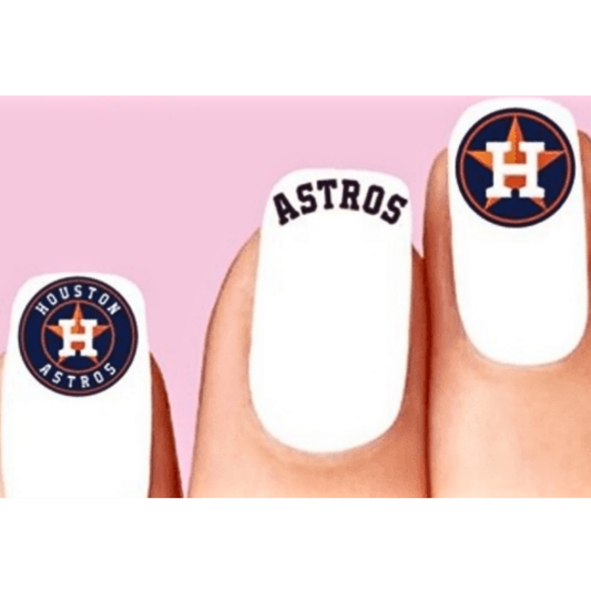 Houston Astros Nail Art Stickers – Assorted Baseball Waterslide Decals