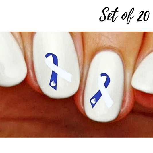 Hydrocephalus Awareness Ribbon Nail Decals - Colorful Water Slide Nail Art Stickers