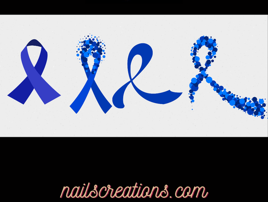 Colon Cancer Awareness Ribbon Waterslides Nail Decals Set of 20