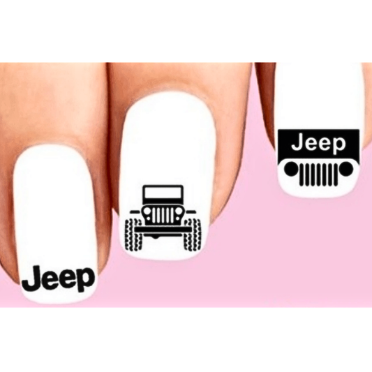 Jeep Off Road Assorted Set Nail Decals Stickers Waterslide Nail Art Design