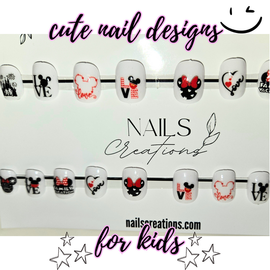 Playful Press-On Nails: Fun Cartoon Character Designs for Kids!