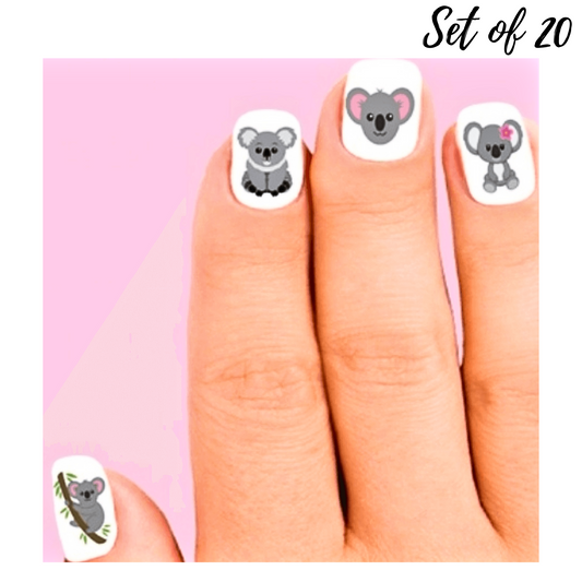Koala Nail Art Waterslide Decal Stickers for DIY Manicures