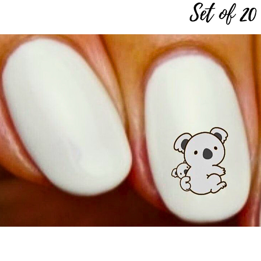 Koala Design Nail Art Waterslide Decal Stickers for Creative Manicures