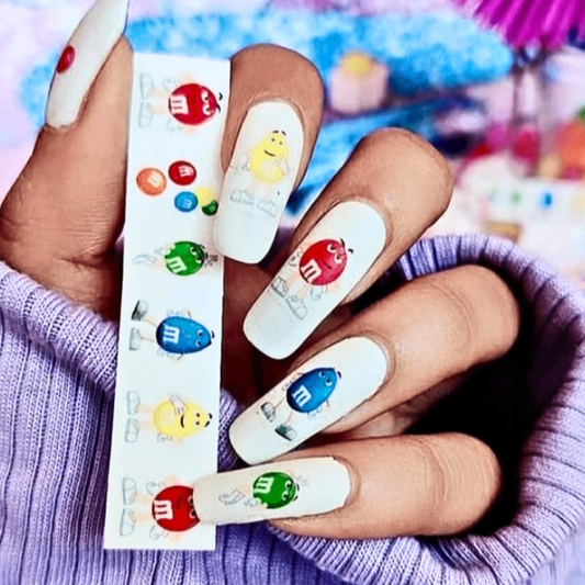 M&M's Assorted Nail Decals Fun Waterslide Stickers for Creative Nail Art