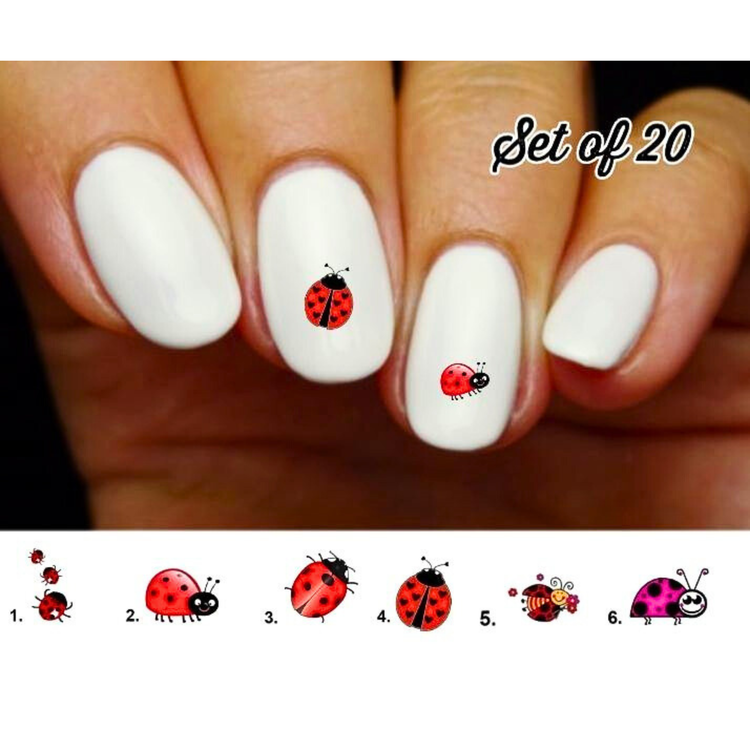 Nail Art Decals – Ladybug Water Slide Stickers for Nails