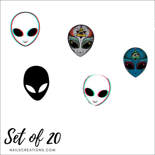 Out-of-This-World Nail Stickers| Assorted Alien Waterslide Decals for Unique Nail Art