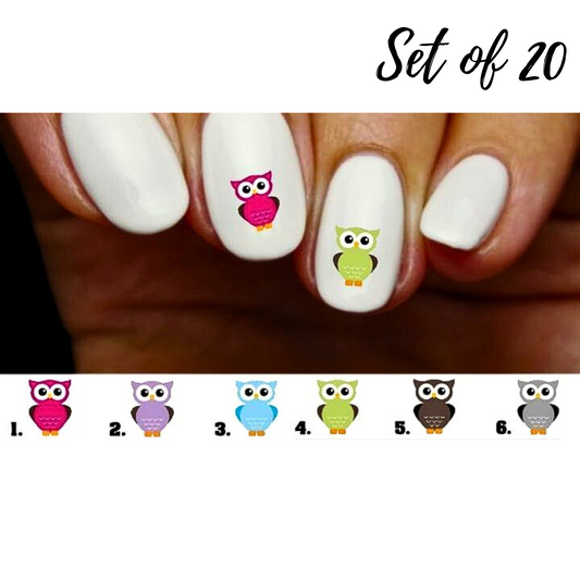 Owl Nail Decals|Fun Water Slide Stickers for Unique Nail Art Designs