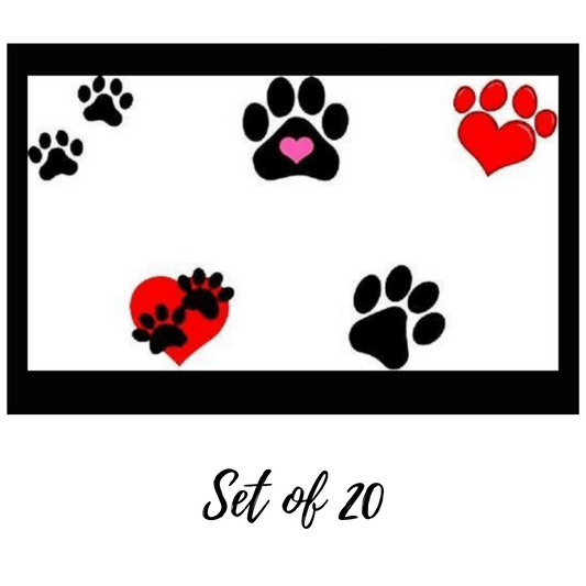 Paws and Hearts Waterslide Nail Decals Unique Stickers for Animal Lovers