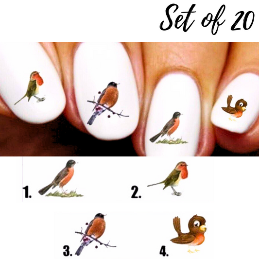 Robin Nail Decals and Stickers| Perfect Water Slide Nail Art for Creative Manicures