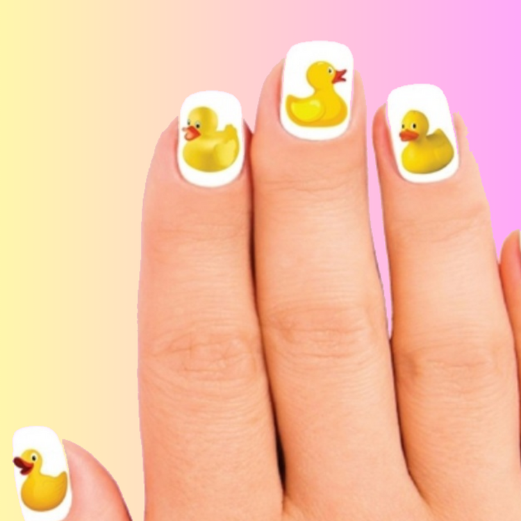 Yellow Rubber Duck Assorted Set of 20 Waterslide Nail Decals