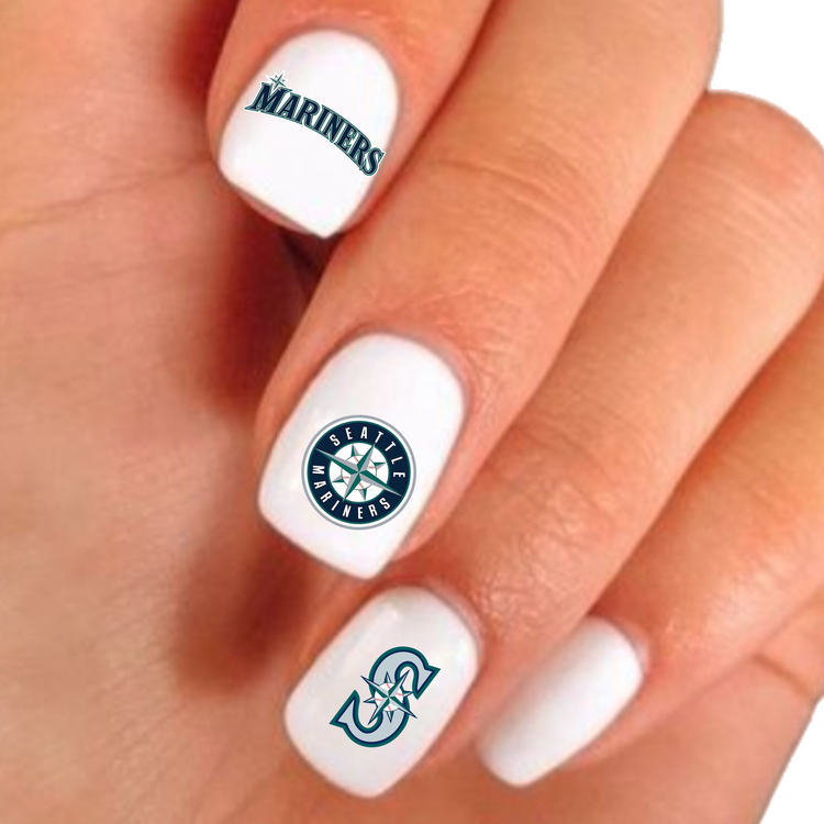 Seattle Mariners Baseball Set of 20 Waterslide Nail Decals