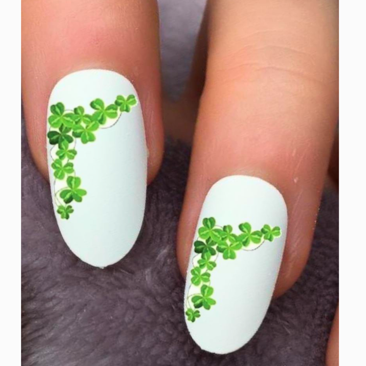 St. Patrick’s Day Nail Decals – Shamrock Waterslide Stickers for Festive Nail Art