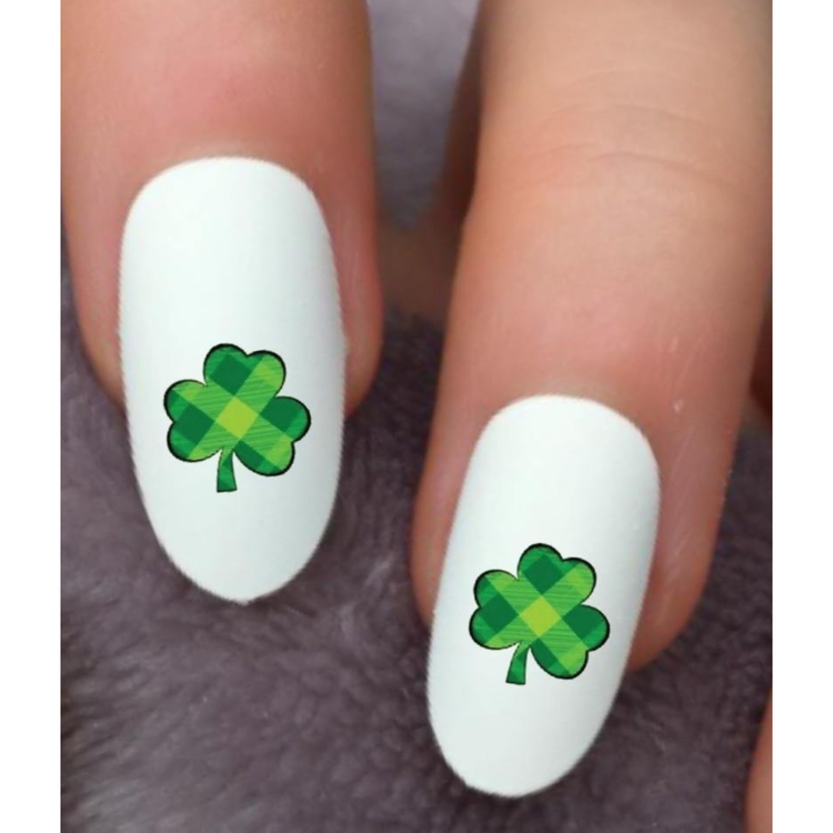 St. Patrick’s Day Shamrock Nail Decals – Waterslide Stickers for Festive Nail Art