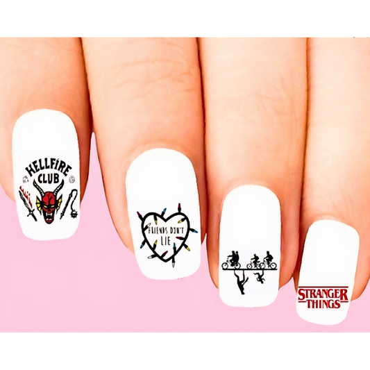 Stranger Things Nail Decals Water Slide – TV Show Nail Art Stickers – Easy Apply Nail Design