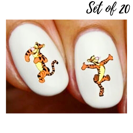 Tigger from Winnie the Pooh Nail Decals|Assorted Water Slide Stickers for Fun Nail Art