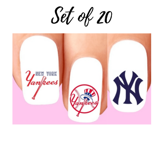Ultimate Baseball Nail Art Assorted Set of 20 Waterslide Decals for Fans