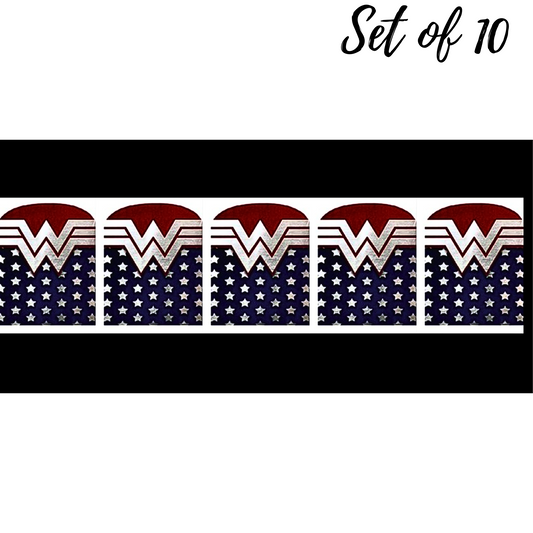 Wonder Woman Full Waterslide Nail Decals: Perfect DIY Nail Art for Superhero Fans