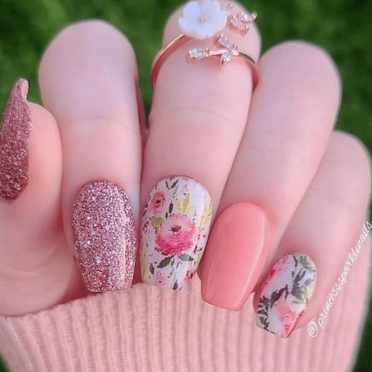 Floral Nail Art Water Slide Decals – Elegant Flower Nail Stickers