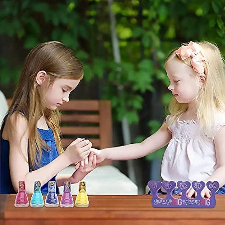 Townley Girl Disney Princess Non-Toxic Peel-Off Water-Based Natural Safe Quick Dry Nail Polish| Gift Kit Set for Kids Girls| Glittery and Opaque Colors| Ages 3+ (18 Pcs)
