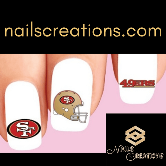 San Francisco 49ers Football Assorted Nail Decals Stickers Waterslide Nail Art Design - Nails Creations