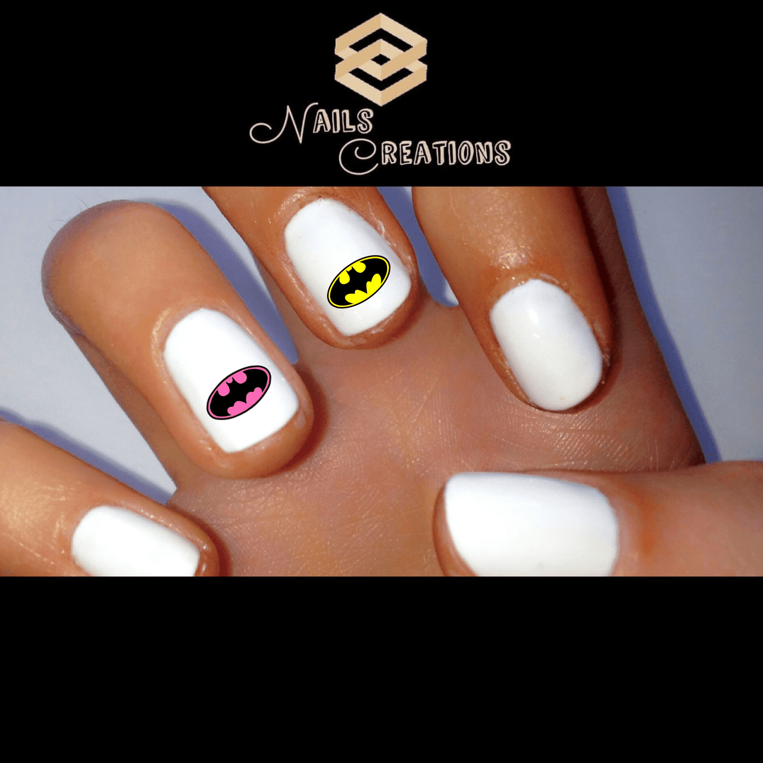 Batman Assorted Set of 20 Waterslide Nail Decals - Nails Creations