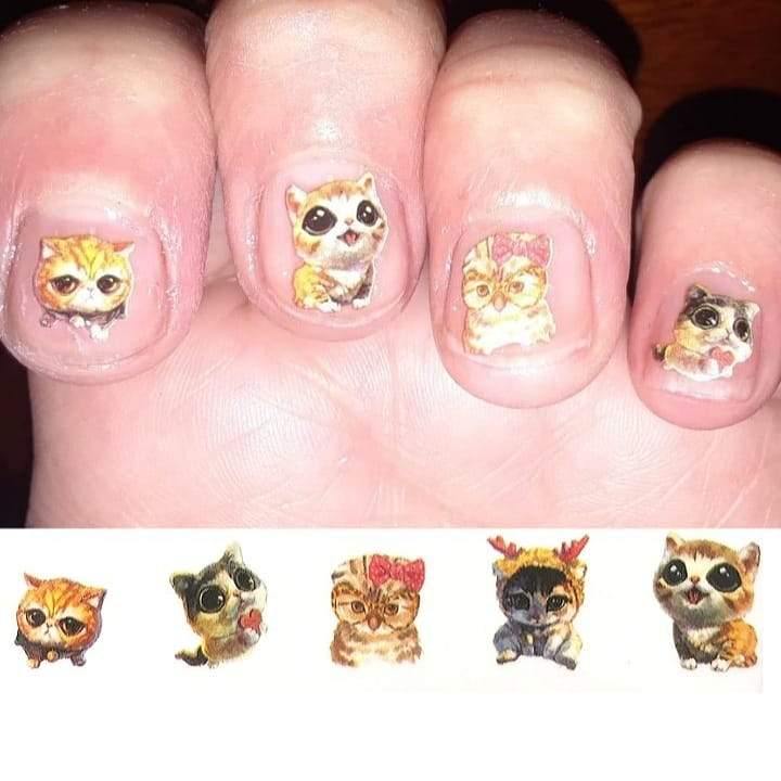Cat Nail Decals Stickers Water Slides Nail Art - Nails Creations