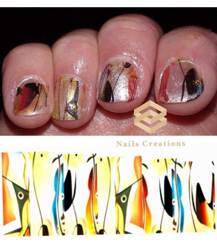 Abstract Set Full Nail Decals Stickers Water Slides Nail Art - Nails Creations