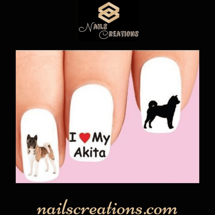 Akita Dog Assorted Waterslide Nail Decals - Nails Creations