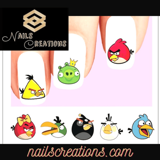 Angry Birds Assorted Set of 20 Waterslide Nail Decals - Nails Creations